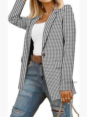Women's Business Casual Blazer with Lined Professional Work Suit Jacket with